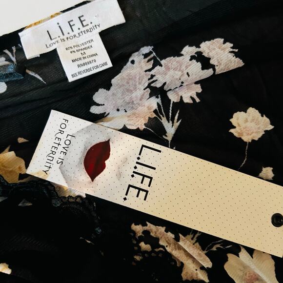 Life Is For Eternity Floral V Neck Hi Low Kimono Maxi Top Size M Medium NWT - Picture 4 of 6